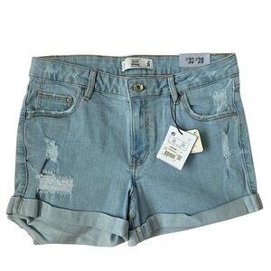 Lefties Light Blue distressed Denim Shorts size 38